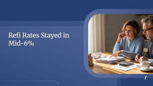Refi Rates Stayed in Mid-6% | Follow for Updates on Mortgage & Real Estate News. We Specialize in Low-Credit FHA & No/Low-Credit VA Loans.